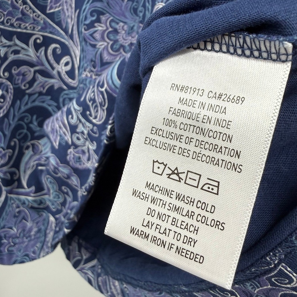 Robert Graham Mens XL Classic Fit Polo Shirt Blue Purple Paisley Print All Over - Picture 4 of 7
